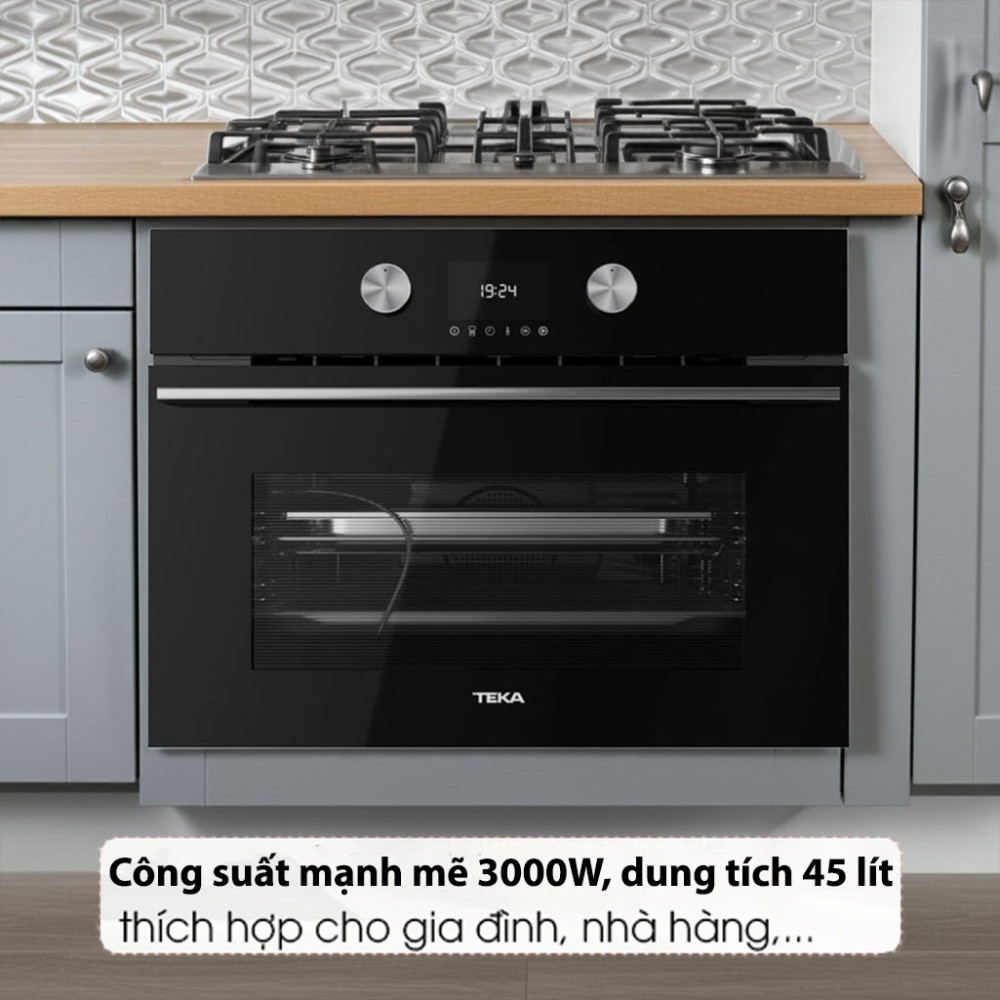 Lò hấp kết hợp nướng Teka HLC-8470-SC-BK hoạt động với công suất mạnh mẽ 