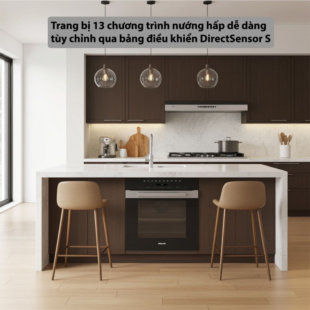 Lò nướng kèm hấp Miele DGC-7250 với 13 chương trình nấu nướng tùy chỉnh phù hợp nhu cầu