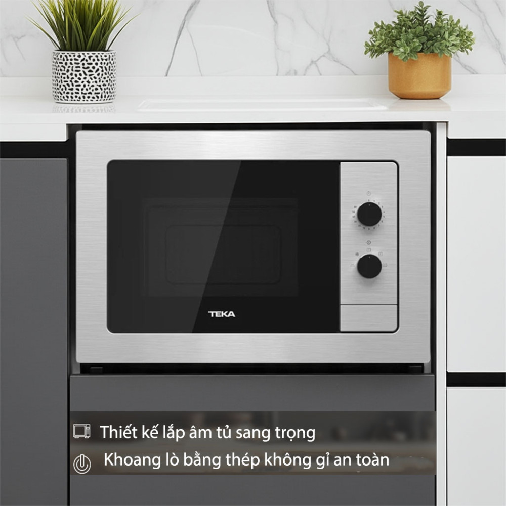 Lò vi sóng lắp âm Teka MB-620-BI thiết kế lắp âm sang trọng, chất liệu bền bỉ
