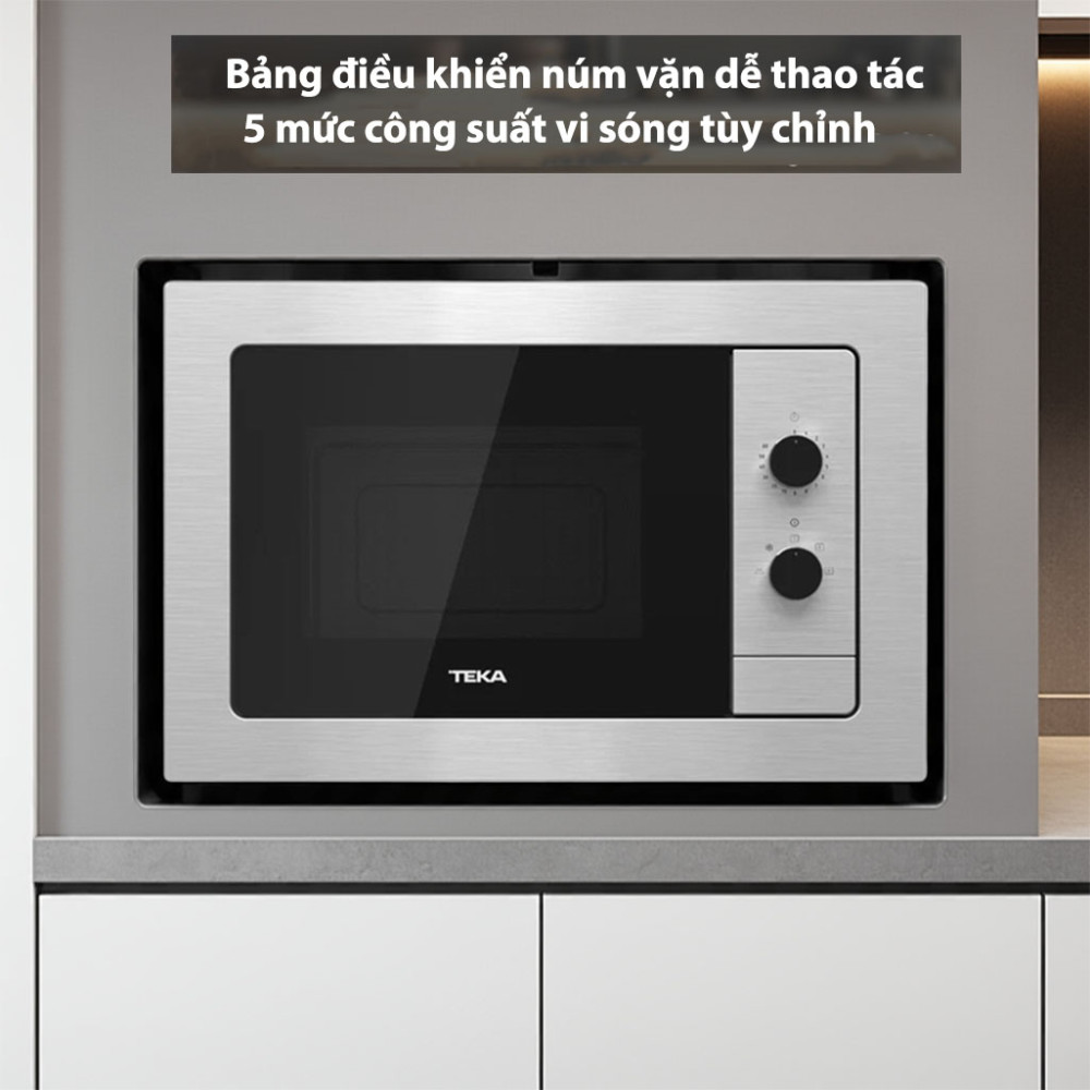 Lò vi sóng lắp âm Teka MB-620-BI thiết kế bảng điều khiển cơ dễ dàng thao tác