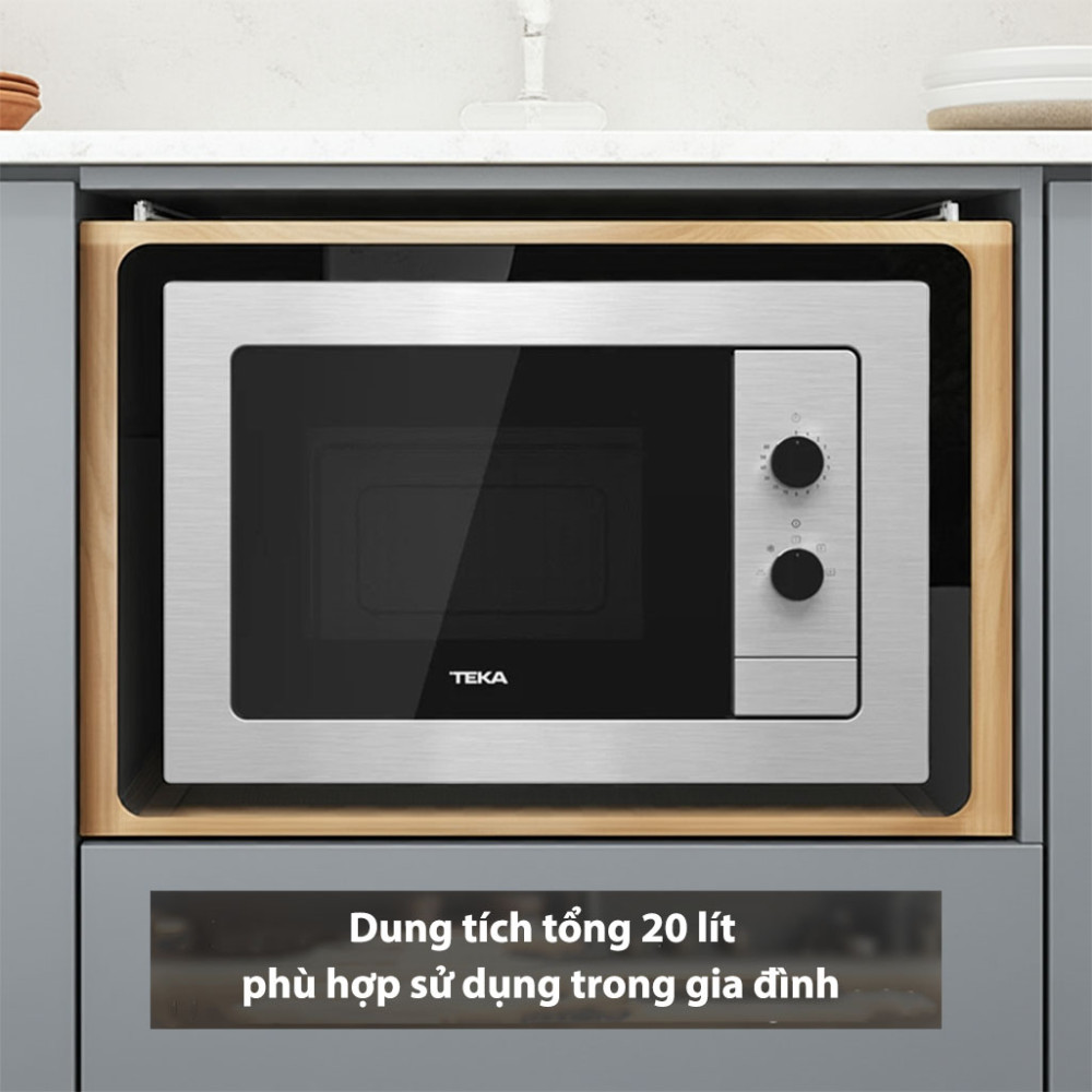 Lò vi sóng lắp âm Teka MB-620-BI dung tích phù hợp sử dụng cho gia đình 4 người