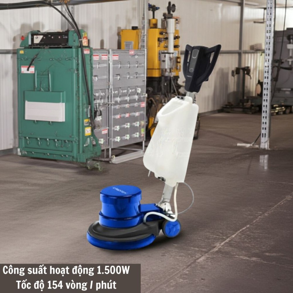 Công suất 1.500W, tốc độ quay 154 vòng/phút, làm sạch nhanh chóng và vượt trội