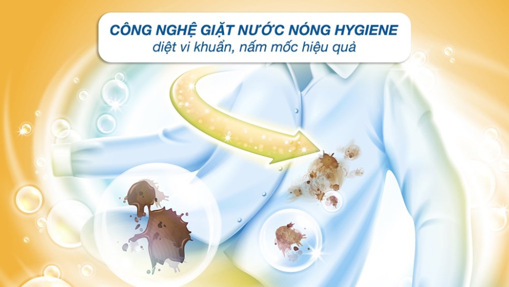 Công nghệ giặt nước nóng Hygiene, loại bỏ vi khuẩn và tác nhân gây dị ứng