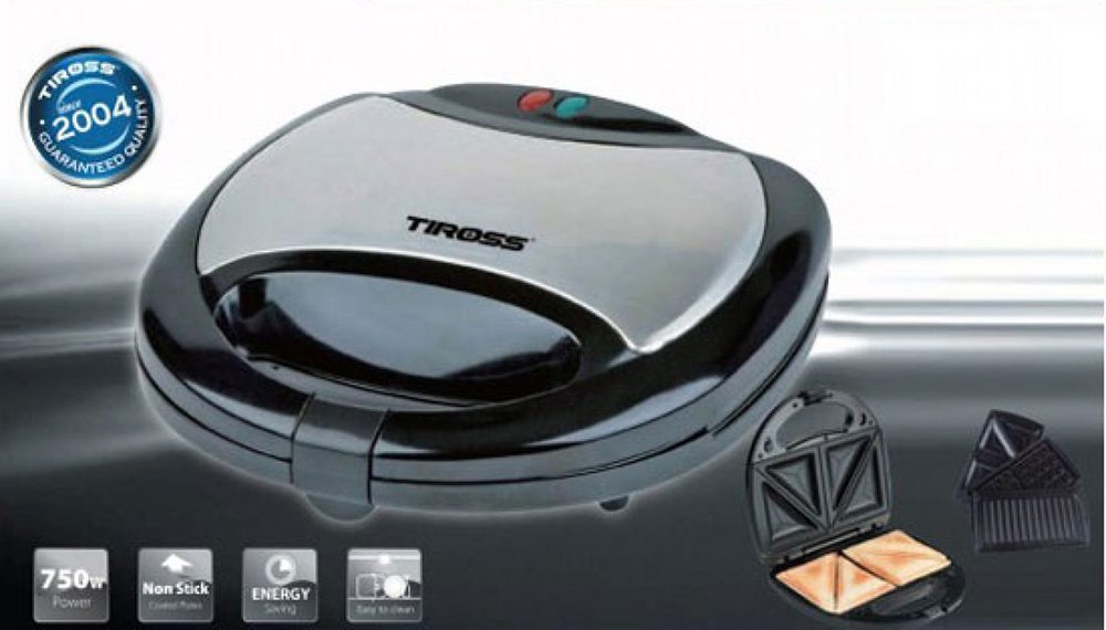 Máy làm bánh hotdog 3 in 1 Tiross TS513 có công suất 750W