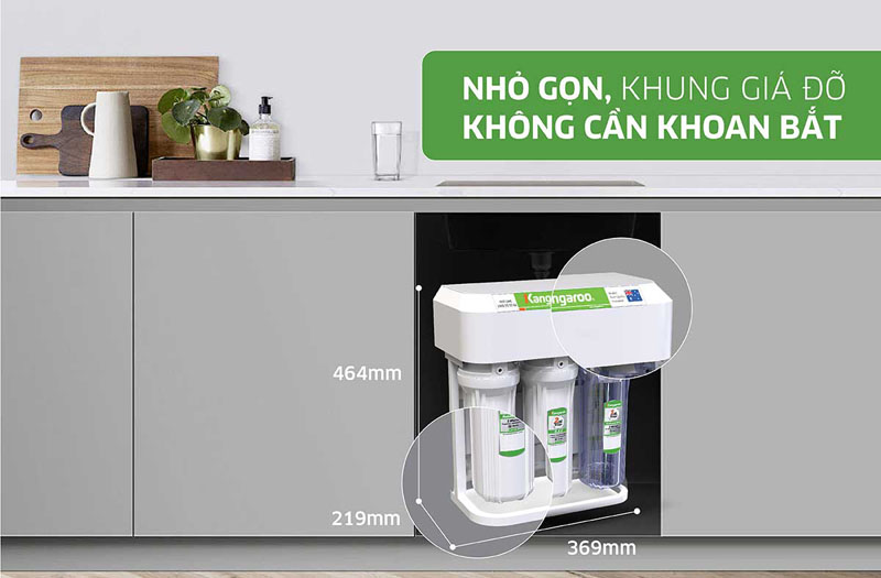 Kiểu dáng máy nhỏ gọn, lắp đặt dễ dàng, an toàn chống rò rỉ nước