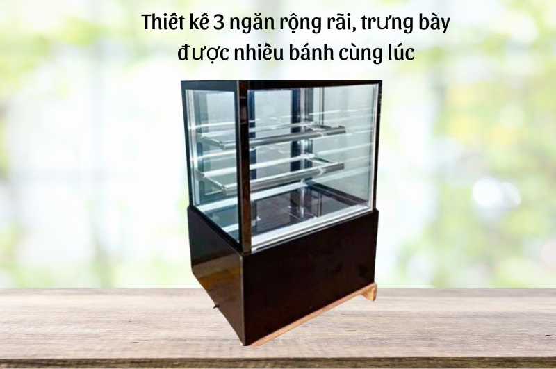  2 giá đỡ chia tủ thành 3 tầng riêng biệt với dung tích 312L