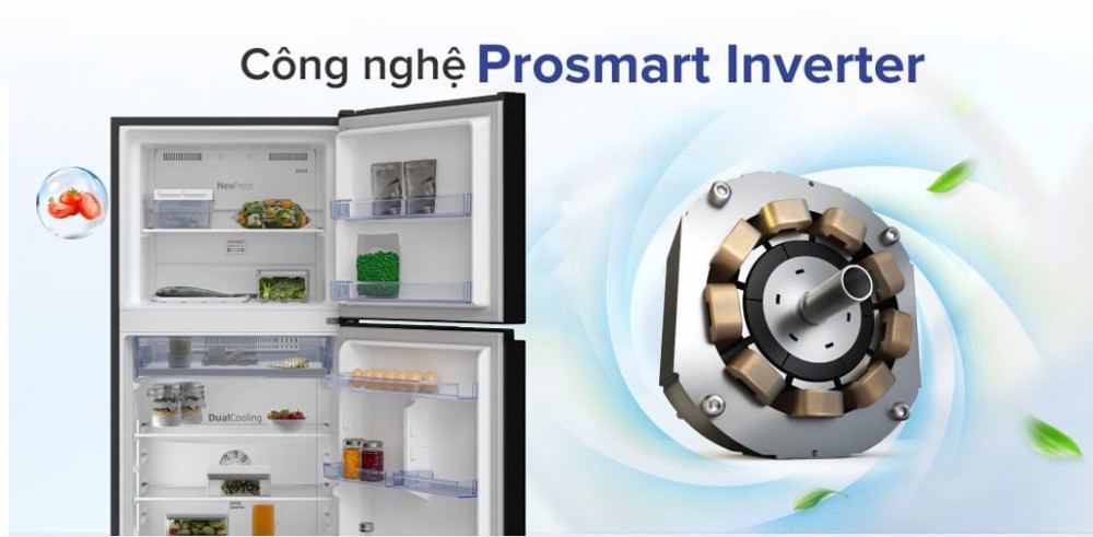 Công nghệ ProSmart Inverter giúp tủ vận hành êm, tiết kiệm điện hiệu quả