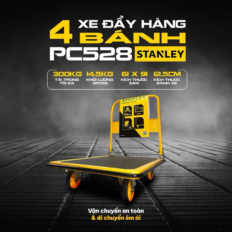 Xe đẩy hàng 4 bánh Stanley SXWTD-PC528