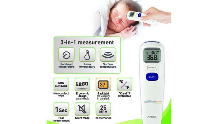 Dụng cụ y tế nhiệt kế đo trán Omron MC-720