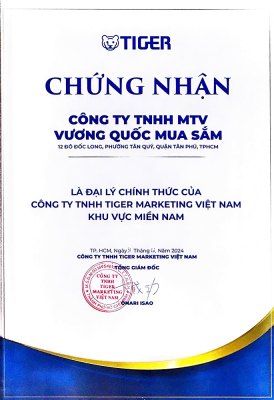 Chứng nhận King Shop là đại lý chính thức của thương hiệu Tiger