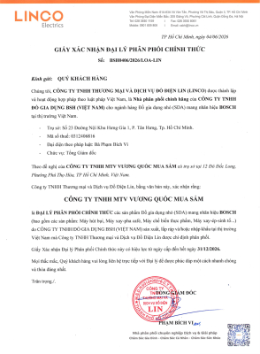 Giấy xác nhận King Shop là đại lý phân phối hàng chính hãng Bosch