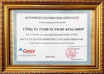 Chứng nhận King Shop là đại lý ủy quyền chính thức của Canzy Miền Nam