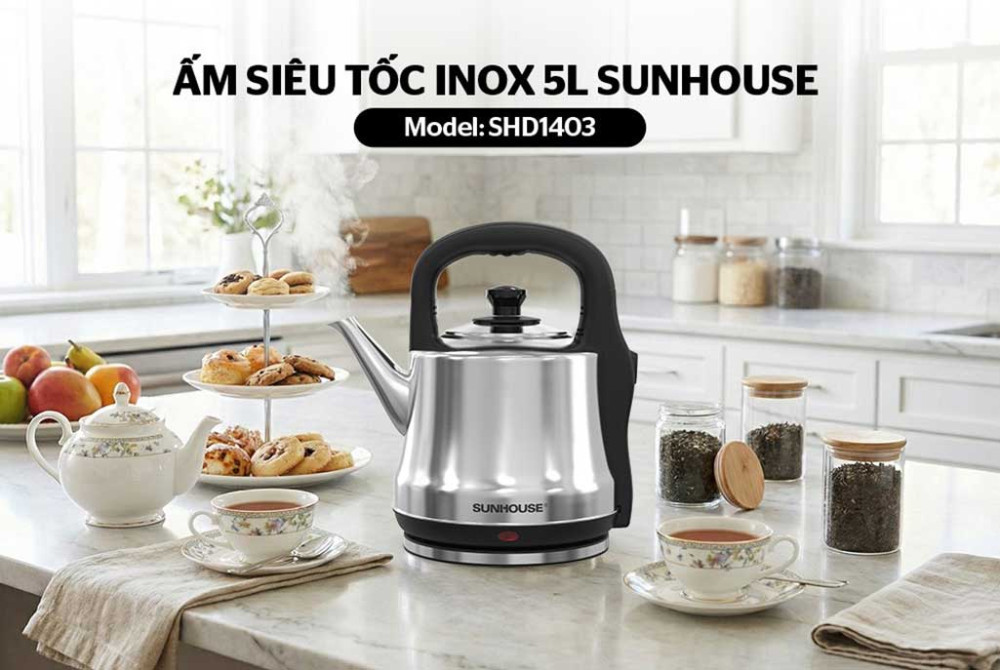 Ấm điện Inox 5L Sunhouse SHD1403 - Hàng chính hãng