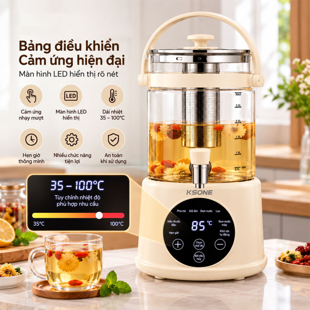 Ấm đun nước đa năng KSONE YS-012 - Hàng chính hãng