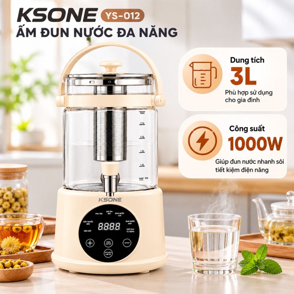 Ấm đun nước đa năng KSONE YS-012 - Hàng chính hãng