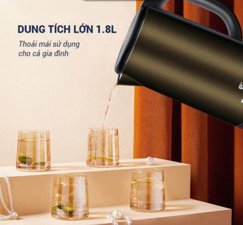 Dung tích 1.8L, đáp ứng nhu cầu sử dụng cho gia đình đông người