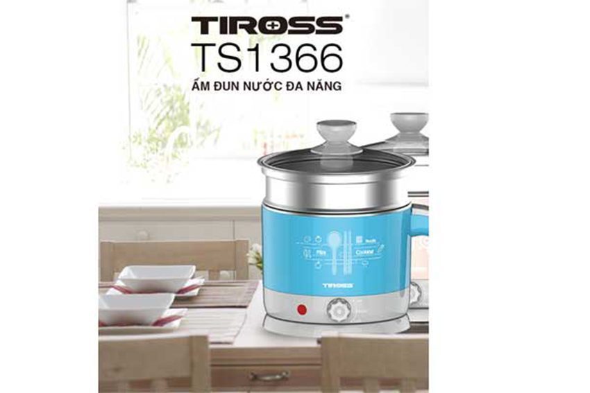 Ấm nấu điện đa năng Tiross TS1366 làm từ chất lệu cao cấp