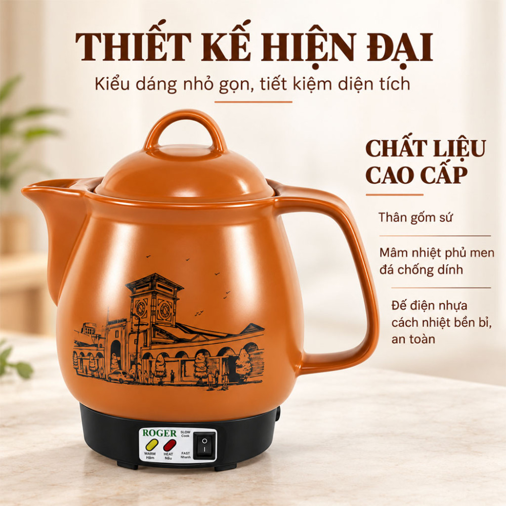 Ấm sắc thuốc đa năng Roger RG8840 - Hàng chính hãng