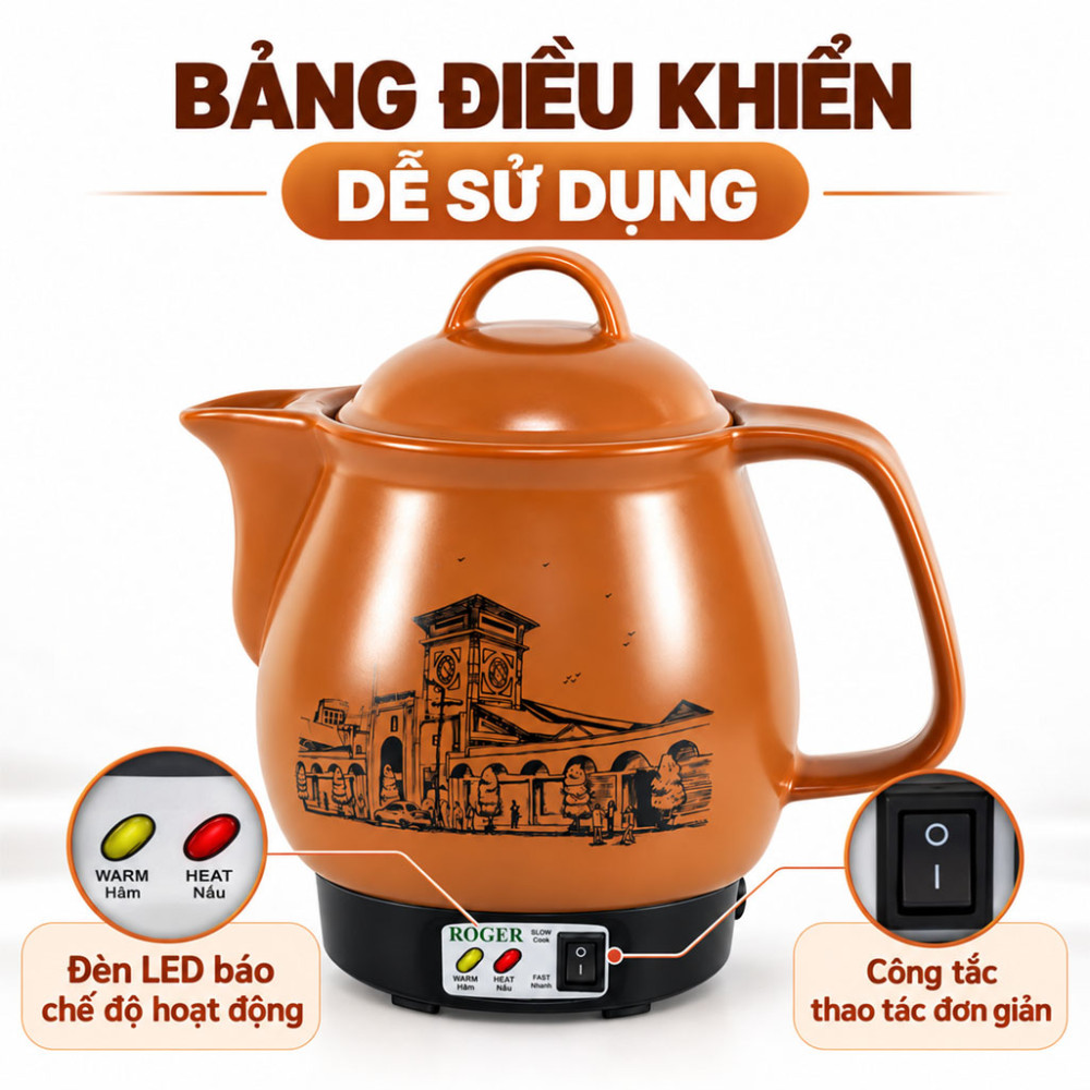 Ấm sắc thuốc đa năng Roger RG8840 - Hàng chính hãng