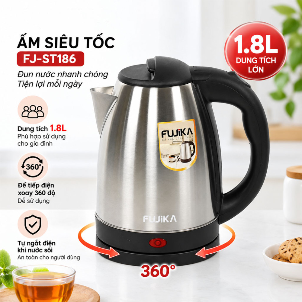 Ấm siêu tốc Fujika FJ-ST186 1.8L - Hàng chính hãng