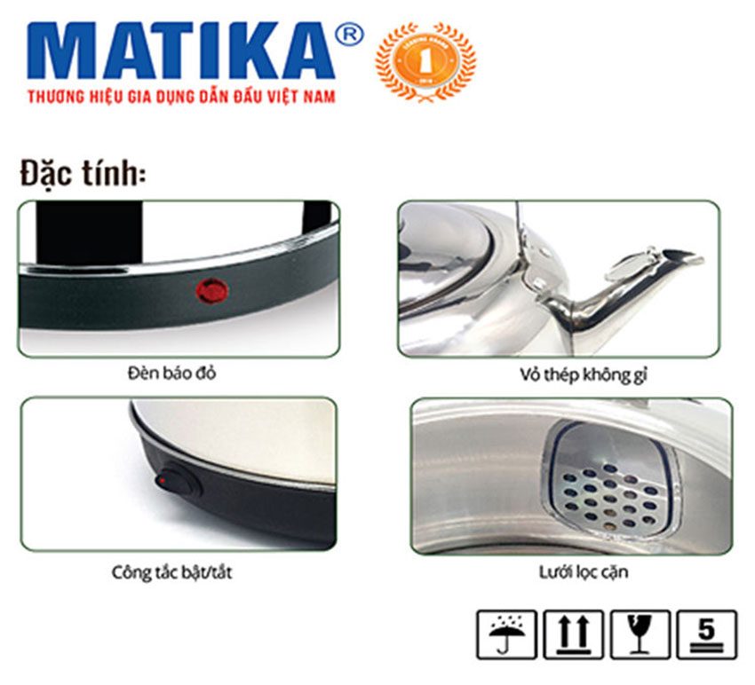 Chi tiết của ấm đun siêu tốc Matika MTK-50