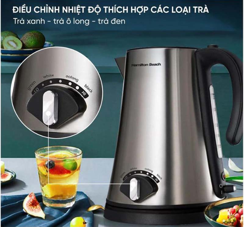 Còn có cả núm xoay trên thân ấm cho bạn điều chỉnh nhiệt độ nước theo mong muốn