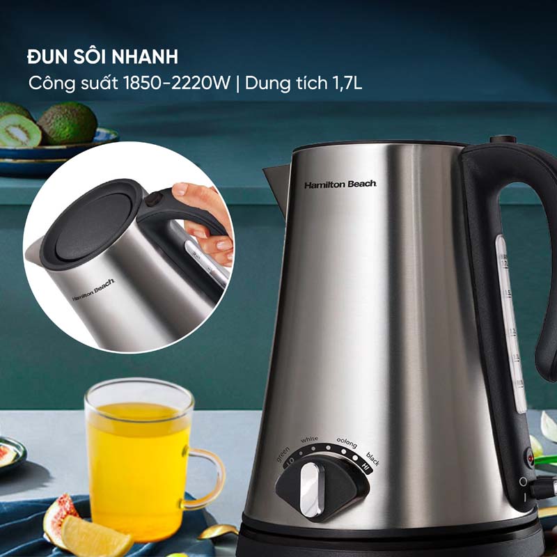 Công suất mạnh mẽ 1850 - 2200W giúp đun nước nhanh sôi, tiết kiệm điện năng