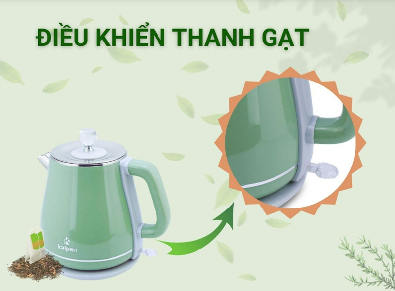 Nút gạt điều khiển có đèn LED báo chế độ hoạt động của ấm