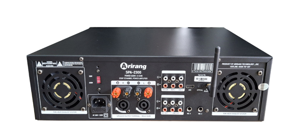 Mặt sau của Ampli karaoke Arirang SPA-2300