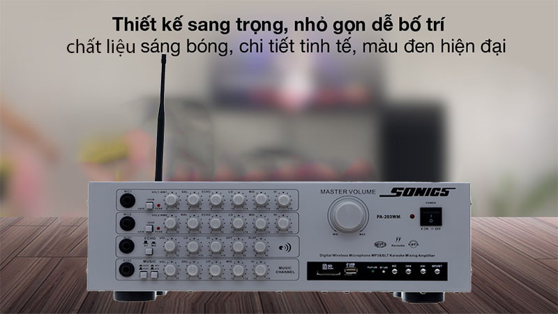 Thiết kế của Amply karaoke Arirang Sonics PA-203WM