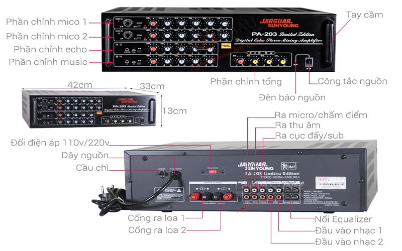 Amply karaoke Jarguar Suhyoung PA-203 Limited Edition