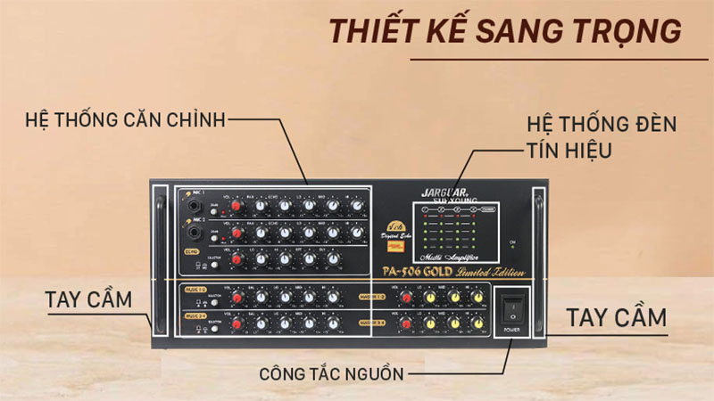 Thiết kế của Amply Jarguar Suhyoung PA-506 Gold Limited Edition