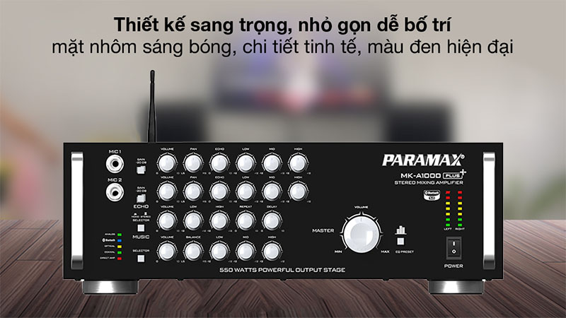 Thiết kế của Amply karaoke Paramax MK-A1000 PLUS