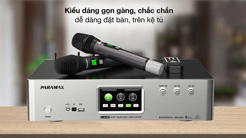 Thiết kế của Amply mixer karaoke kèm micro không dây Paramax Z-A450