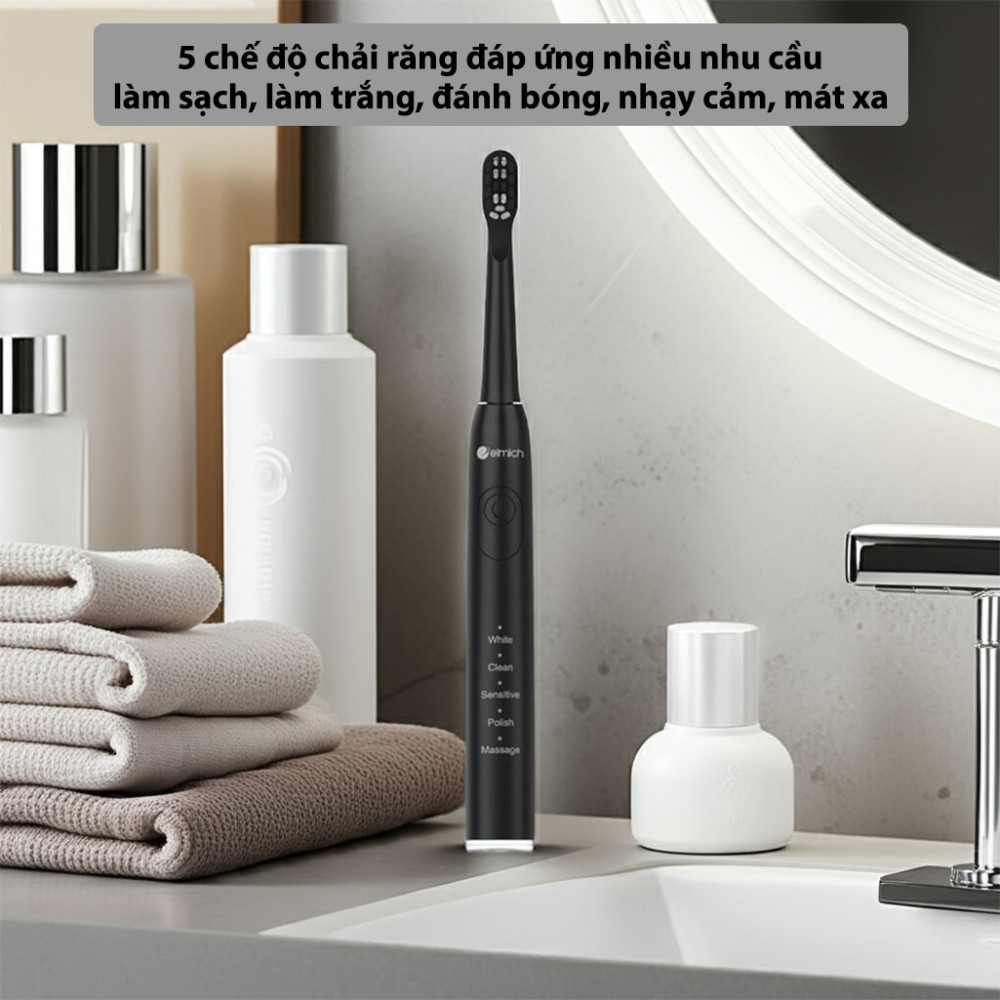 Bàn chải đánh răng điện Elmich Procare TBE 8454BK/PK/WT - Hàng chính hãng