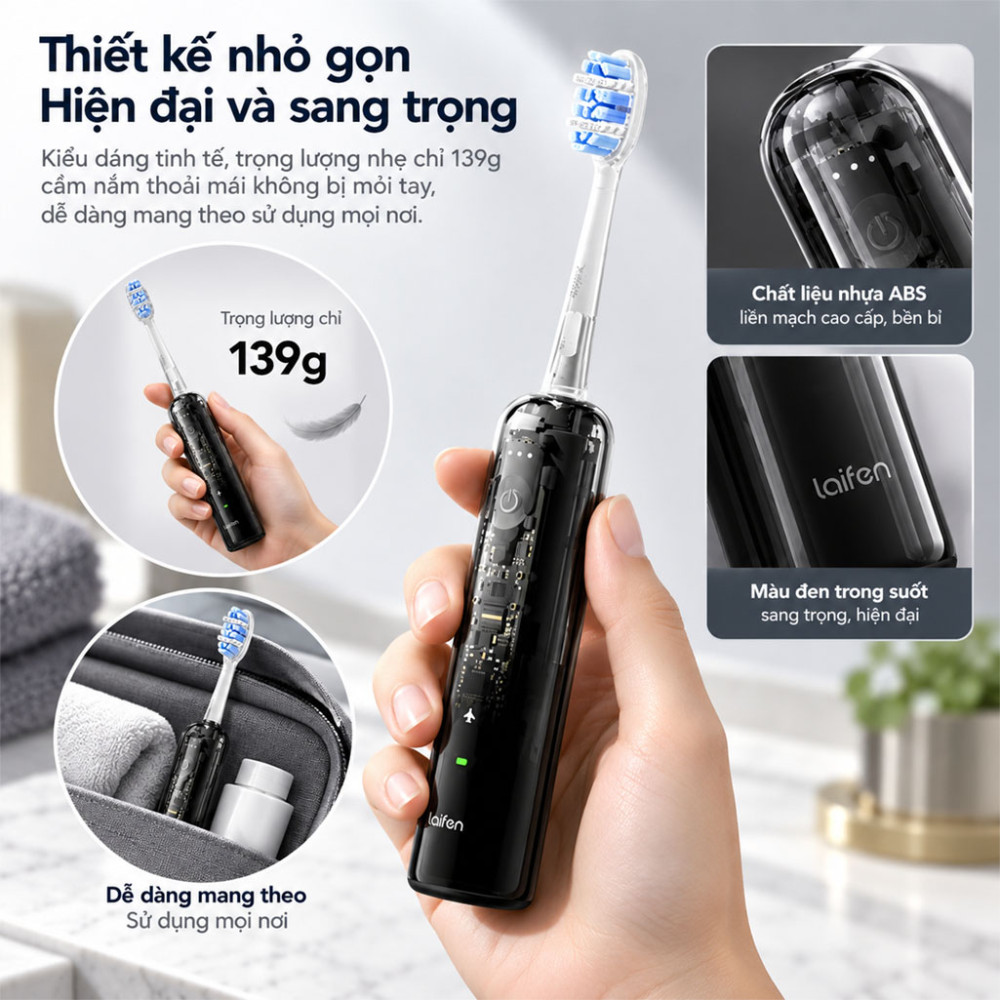 Bàn chải điện Laifen Wave Pro (LFTB02-PT) - Hàng chính hãng