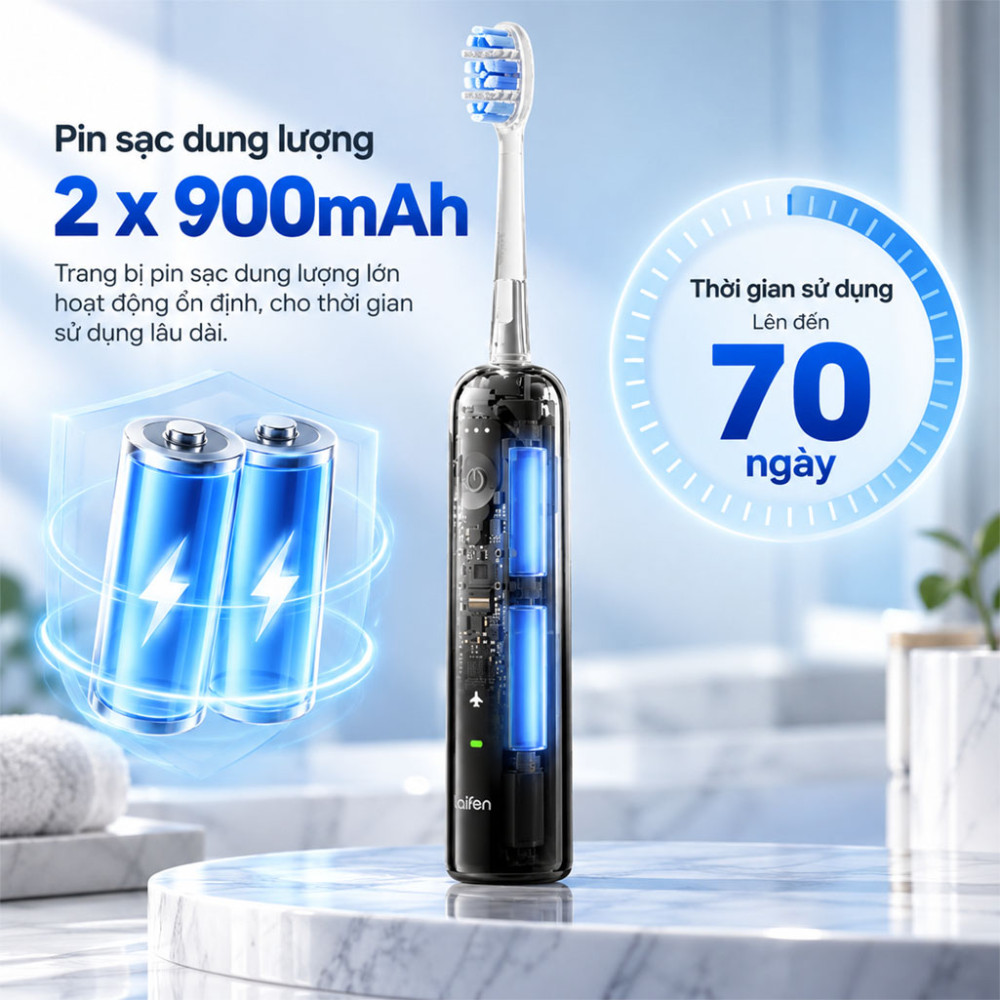 Bàn chải điện Laifen Wave Pro (LFTB02-PT) - Hàng chính hãng