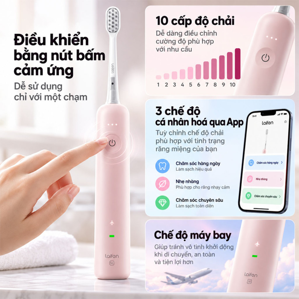 Bàn chải điện Laifen Wave SE (LFTB01 SE) - Hàng chính hãng
