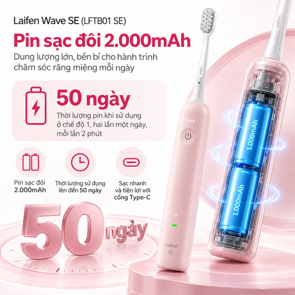 Bàn chải điện Laifen Wave SE (LFTB01 SE) - Hàng chính hãng