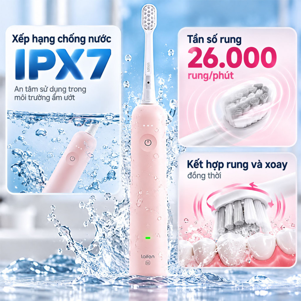 Bàn chải điện Laifen Wave SE (LFTB01 SE) - Hàng chính hãng