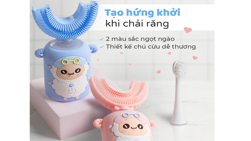 Bàn chải đánh răng điện chữ U cho bé Halio Smart Sonic U-Shaped Toothbrush - Hàng chính hãng