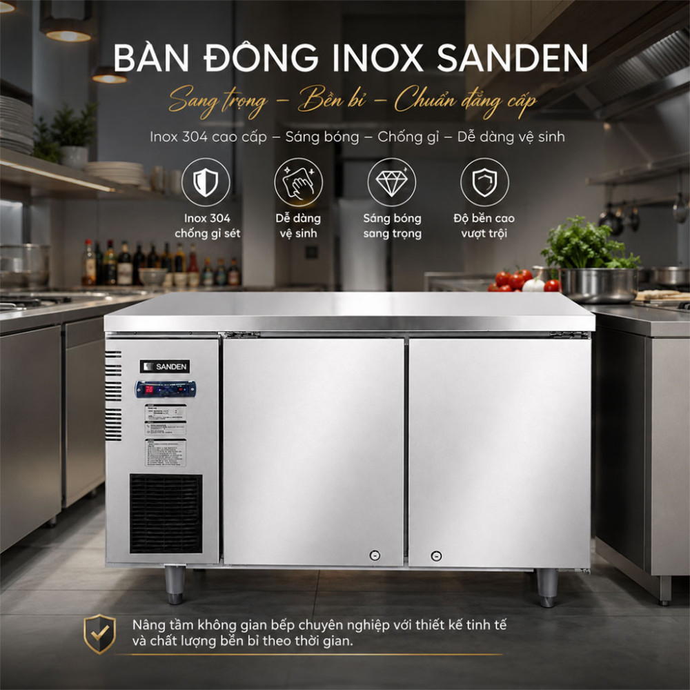 Bàn đông Inox Sanden SCF-1503 420 Lít - Hàng chính hãng