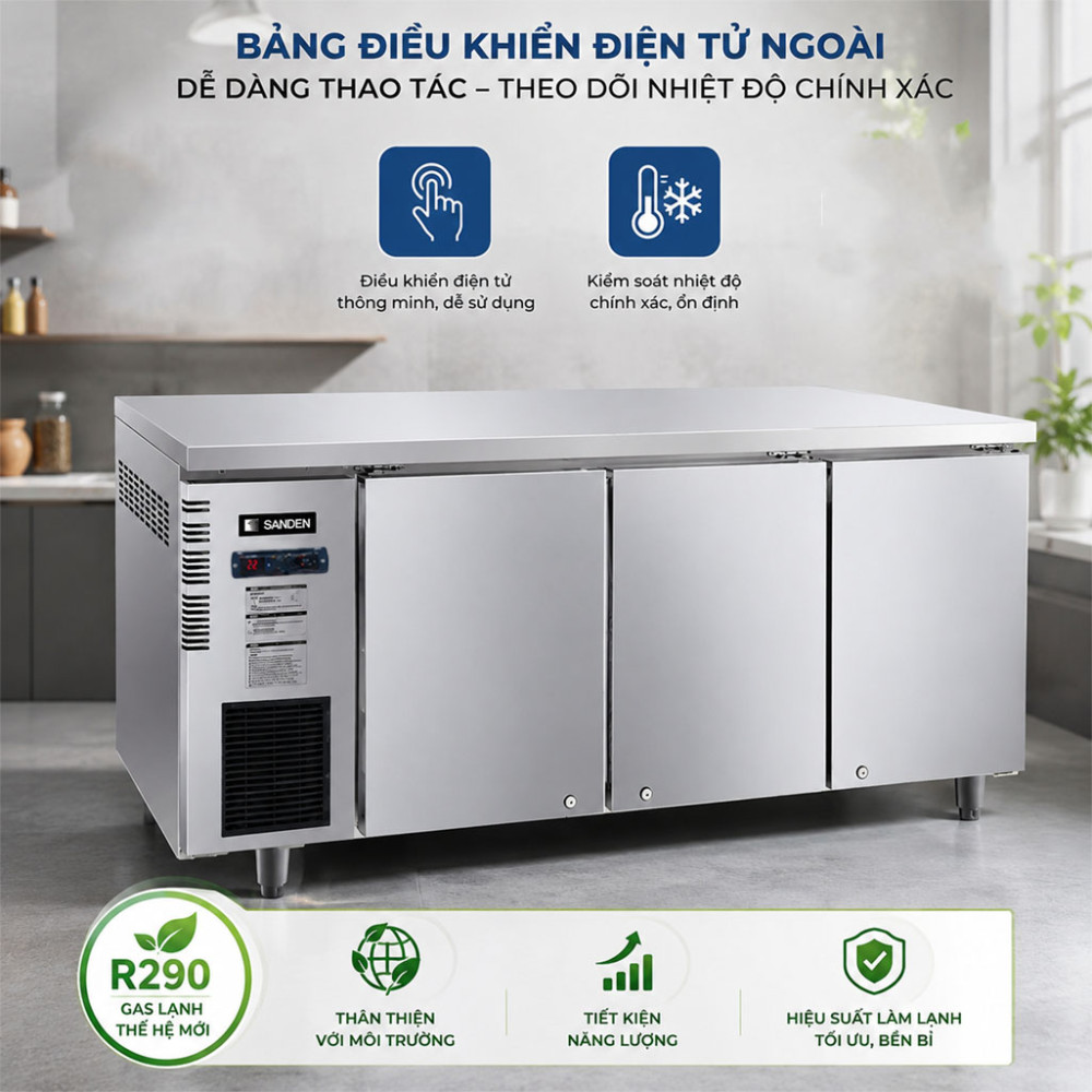 Bàn đông inox Sanden SCF-1863 420 Lít - Hàng chính hãng