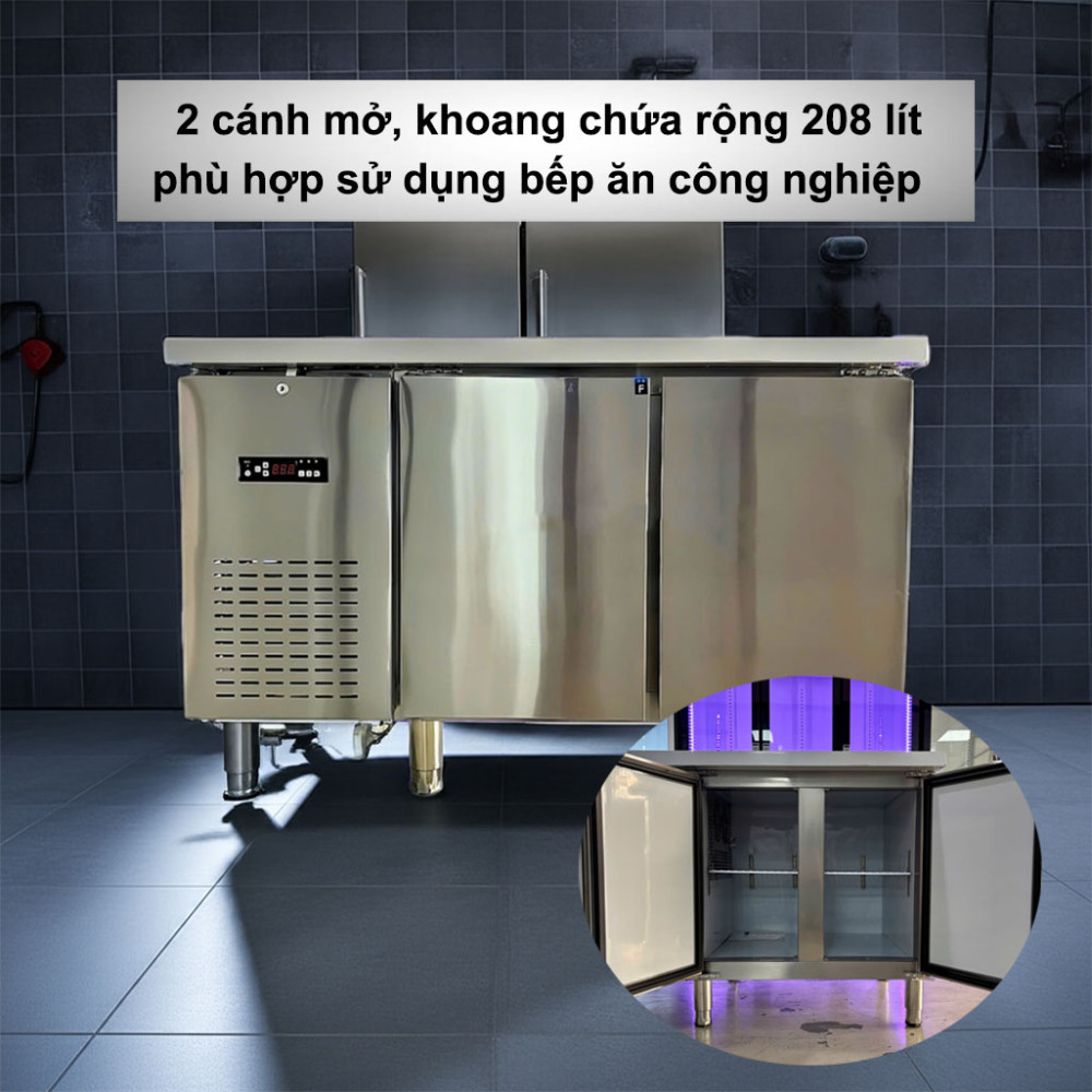 Bàn đông công nghiệp 1.2M Lightcool BL-1500 208L có dung tích lớn phù hợp kinh doanh
