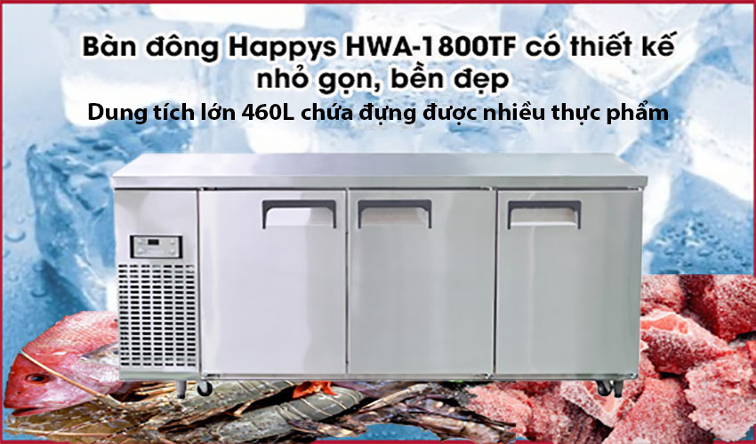 Dung tích của Bàn đông công nghiệp 3 cánh Happys HWA-1800TF