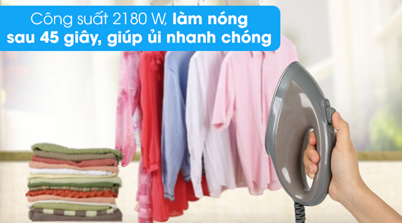 Thiết kế cầm tay tiện lợi, công suất lớn nên làm nóng nhanh