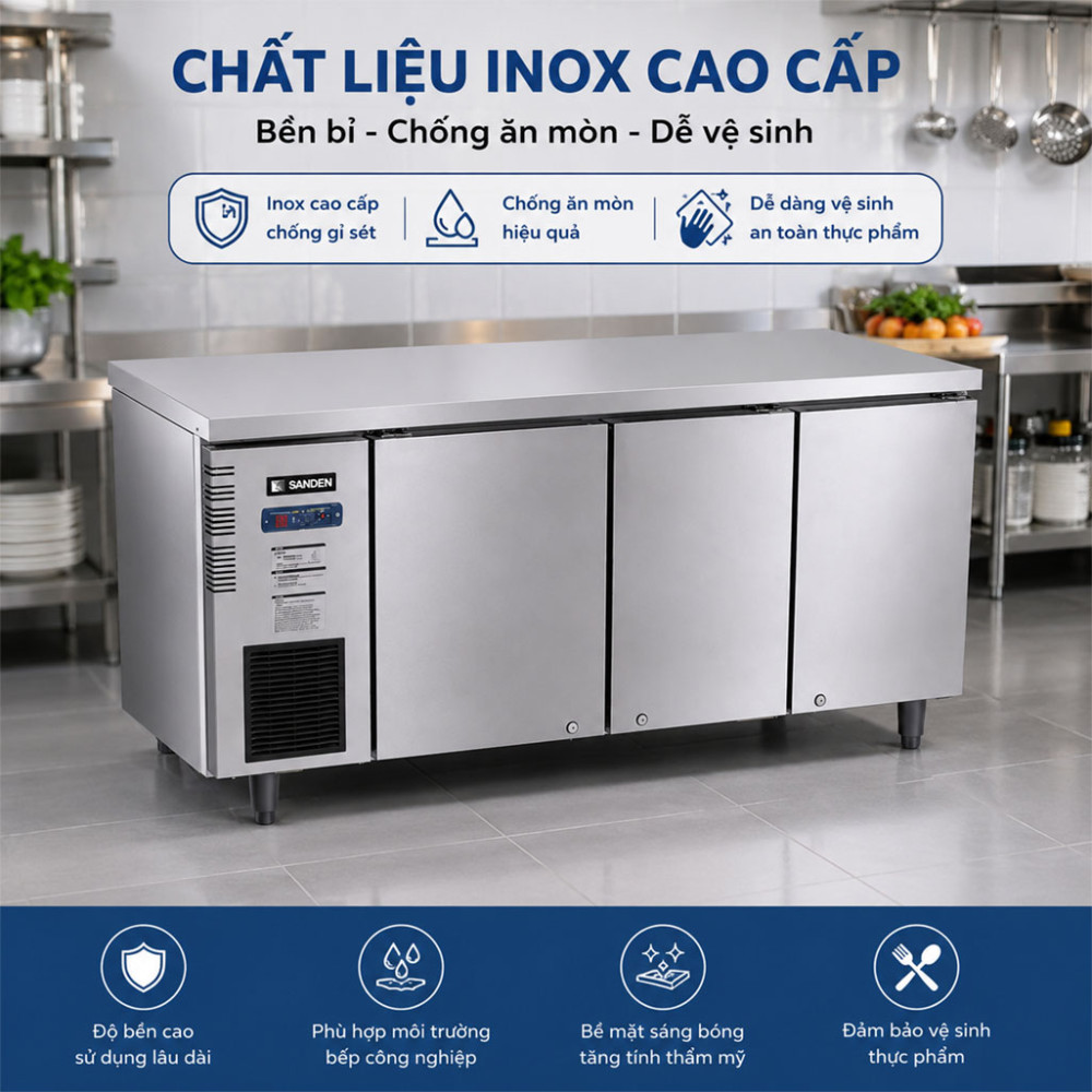 Bàn mát Inox Sanden SCC-1803 530L - Hàng chính hãng