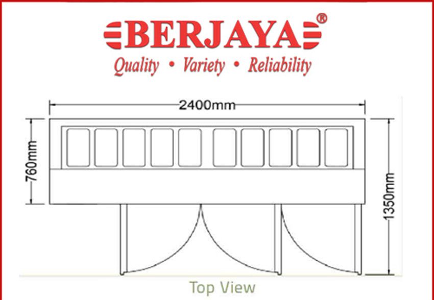 Kích thước của bàn mát Pizza Berjaya BS 3D/PCF8/Z