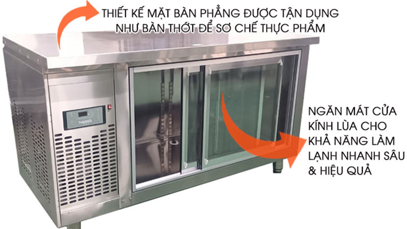 Chất liệu của Bàn mát kính cửa lùa Happys HWA-1200TRG