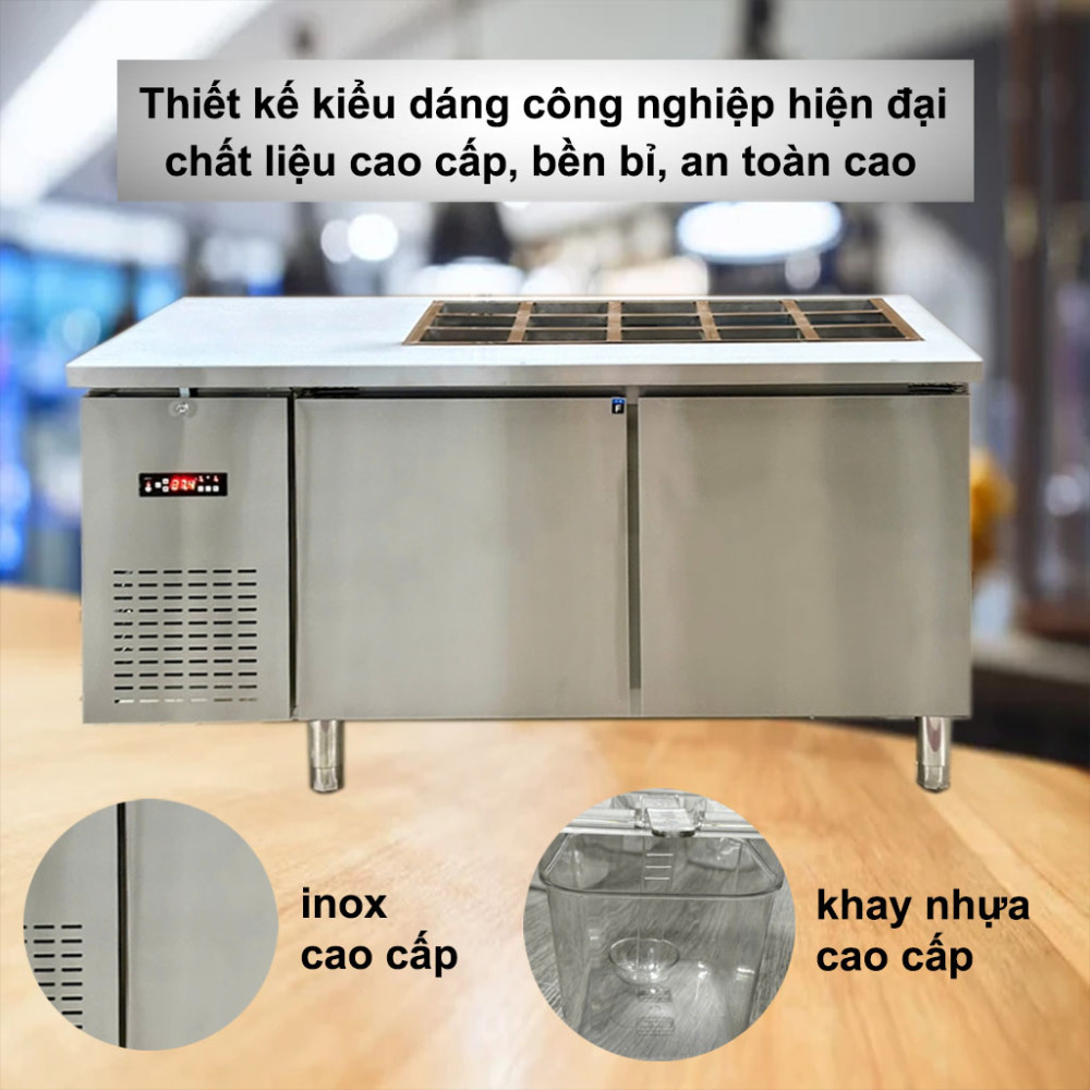 Bàn salad 1.5m Lightcool BL-1500 294L thiết kế hiện đại, chất liệu cao cấp